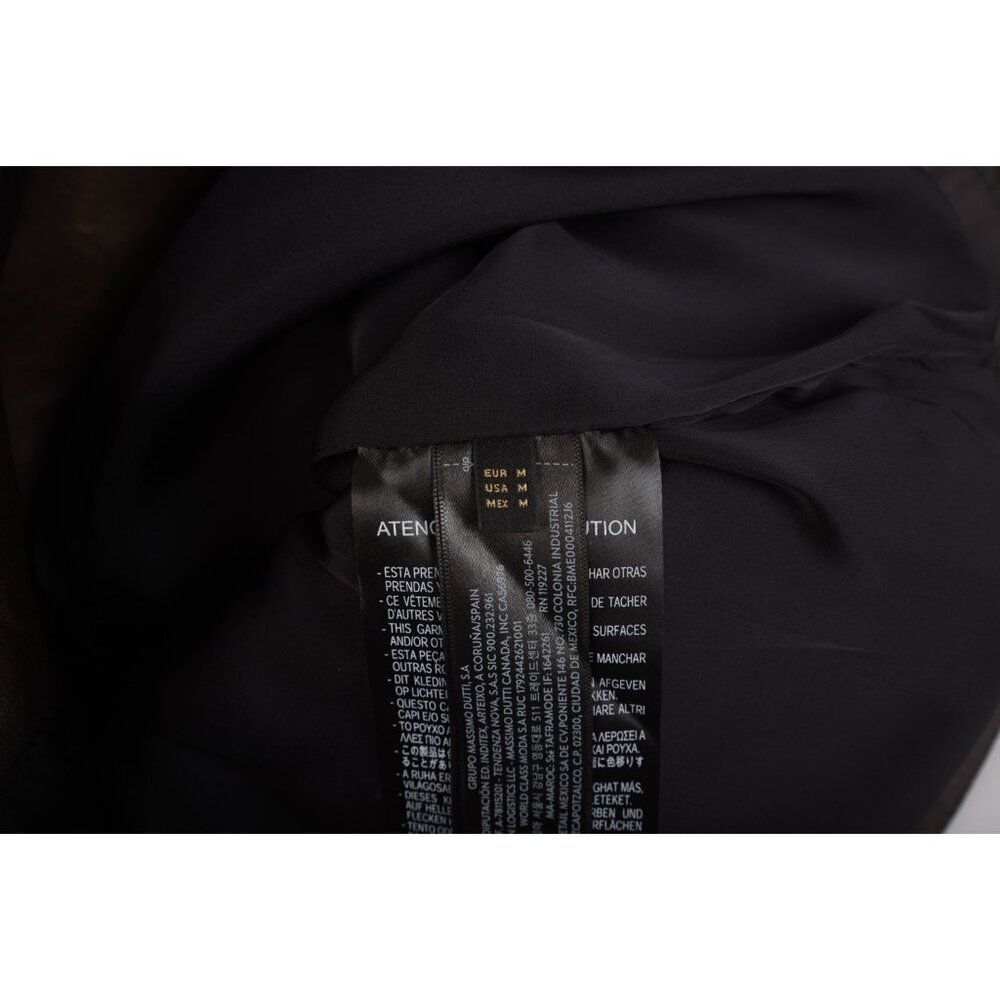 Massimo Dutti Womans Leather Coat Jacket Size M Black 4706/816 Nwt $350 — image 8 of 8